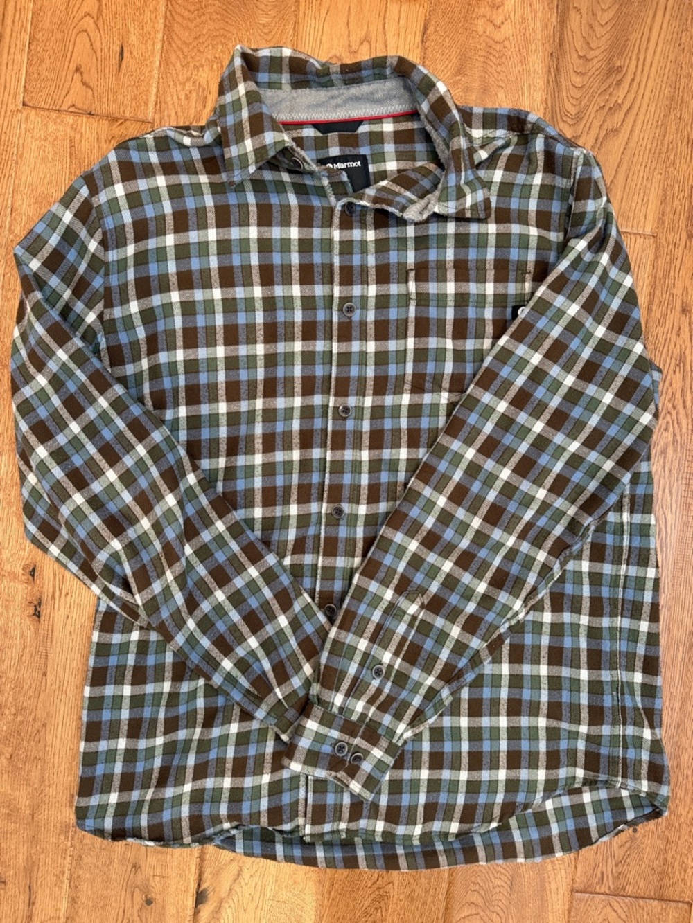 Marmot Mens Plaid Flannel Shirt Size Large